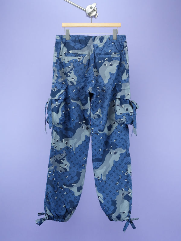 Louis Vuitton	Monogram Camo Cargo Pants Blue