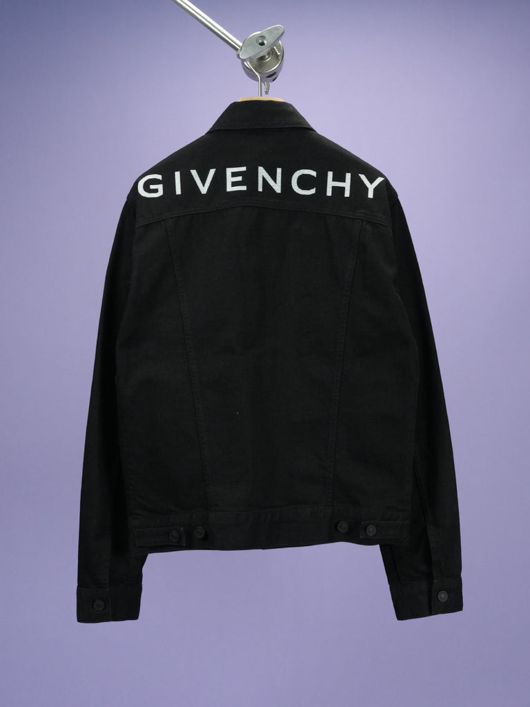 Givenchy Embroidered Logo Denim Jacket Black