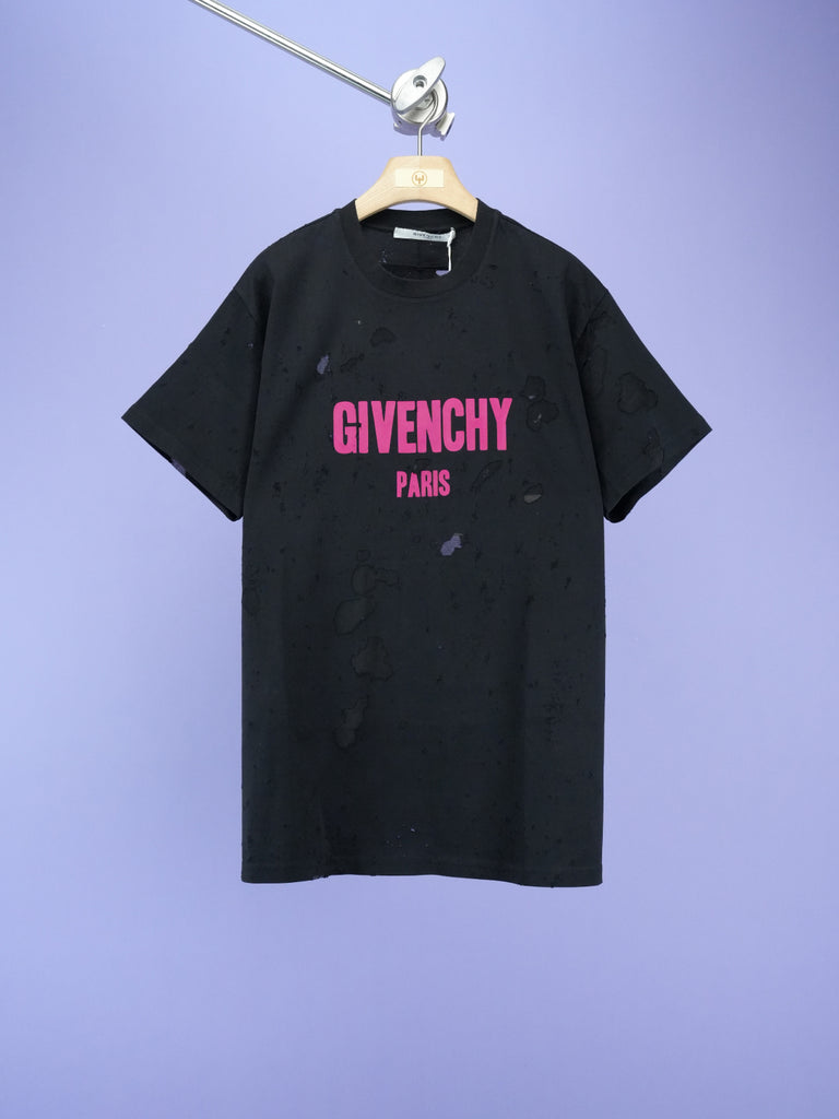 Givenchy Distressed T-Shirt Black/Pink