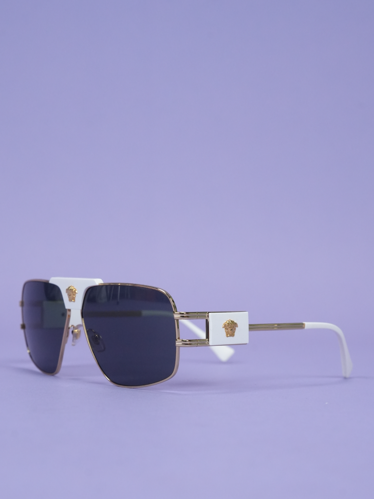 Versace Navigator Sunglasses White