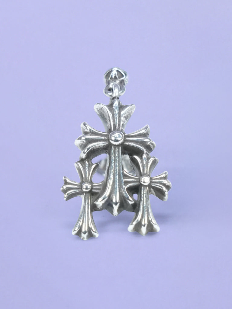 Chrome Hearts Triple Cross Earring Silver