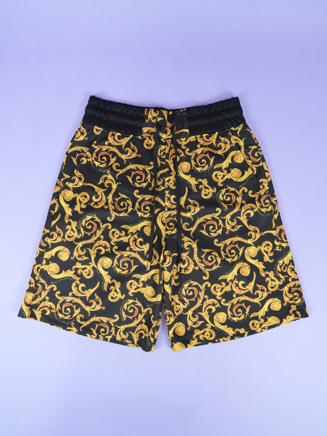 Versace Baroque Print Knee Length Shorts Black