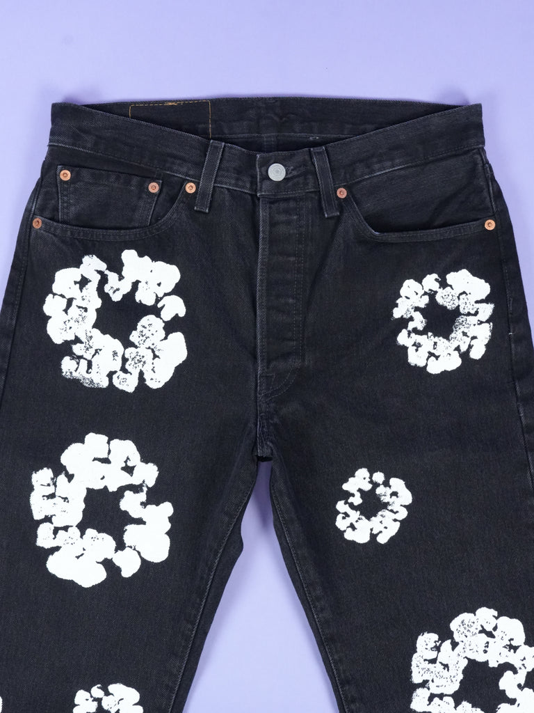 Denim Tears / Levi's 501 Cotton Wreath Jean Black