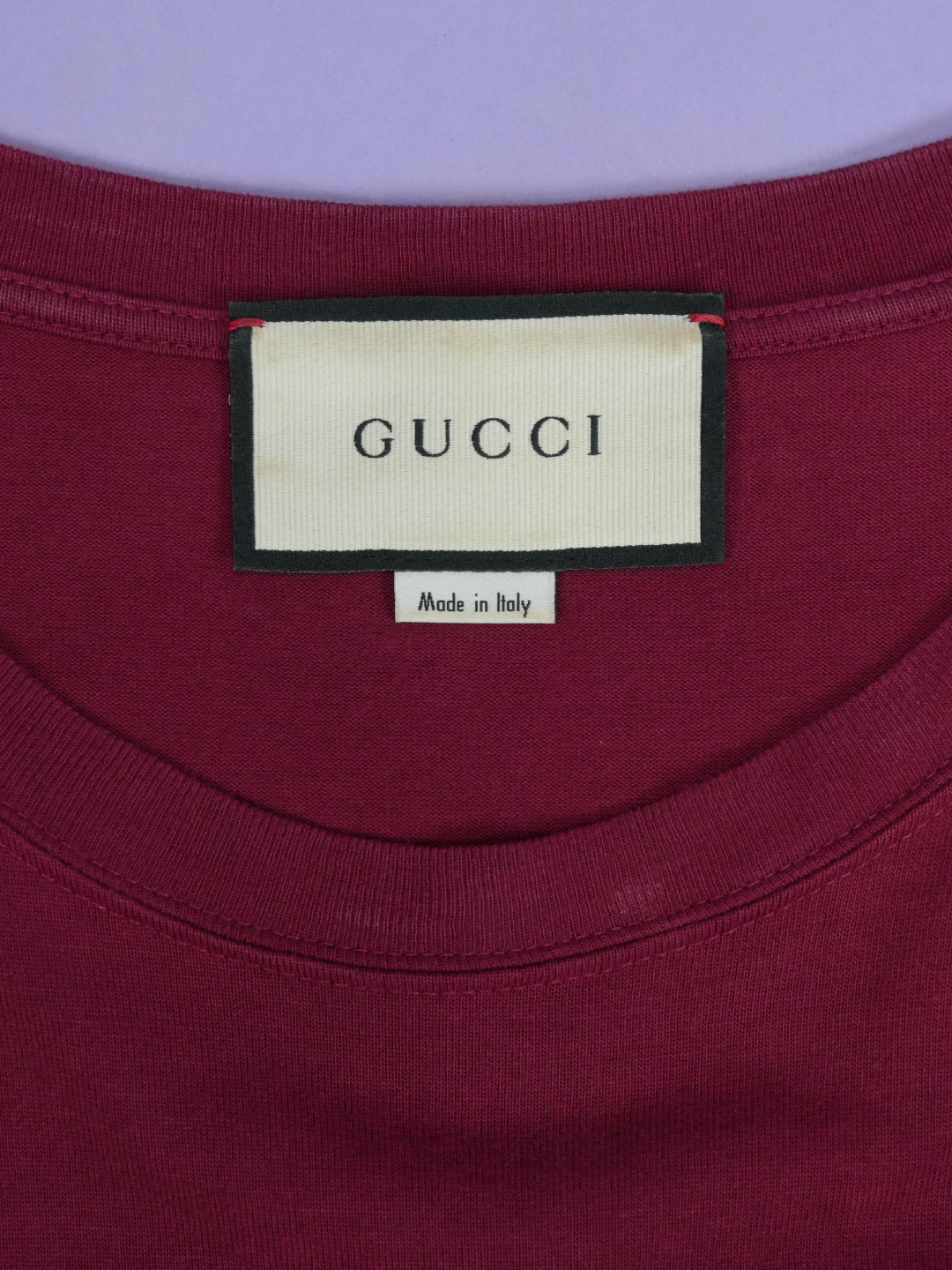 Gucci Original Print T-Shirt 	Burgundy