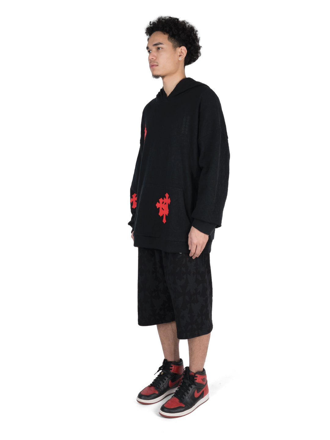 Chrome Hearts Cross Patch Hoodie Black/Red