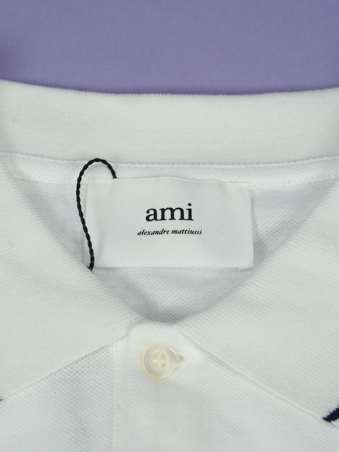 Ami Logo Embroidered Polo Shirt White