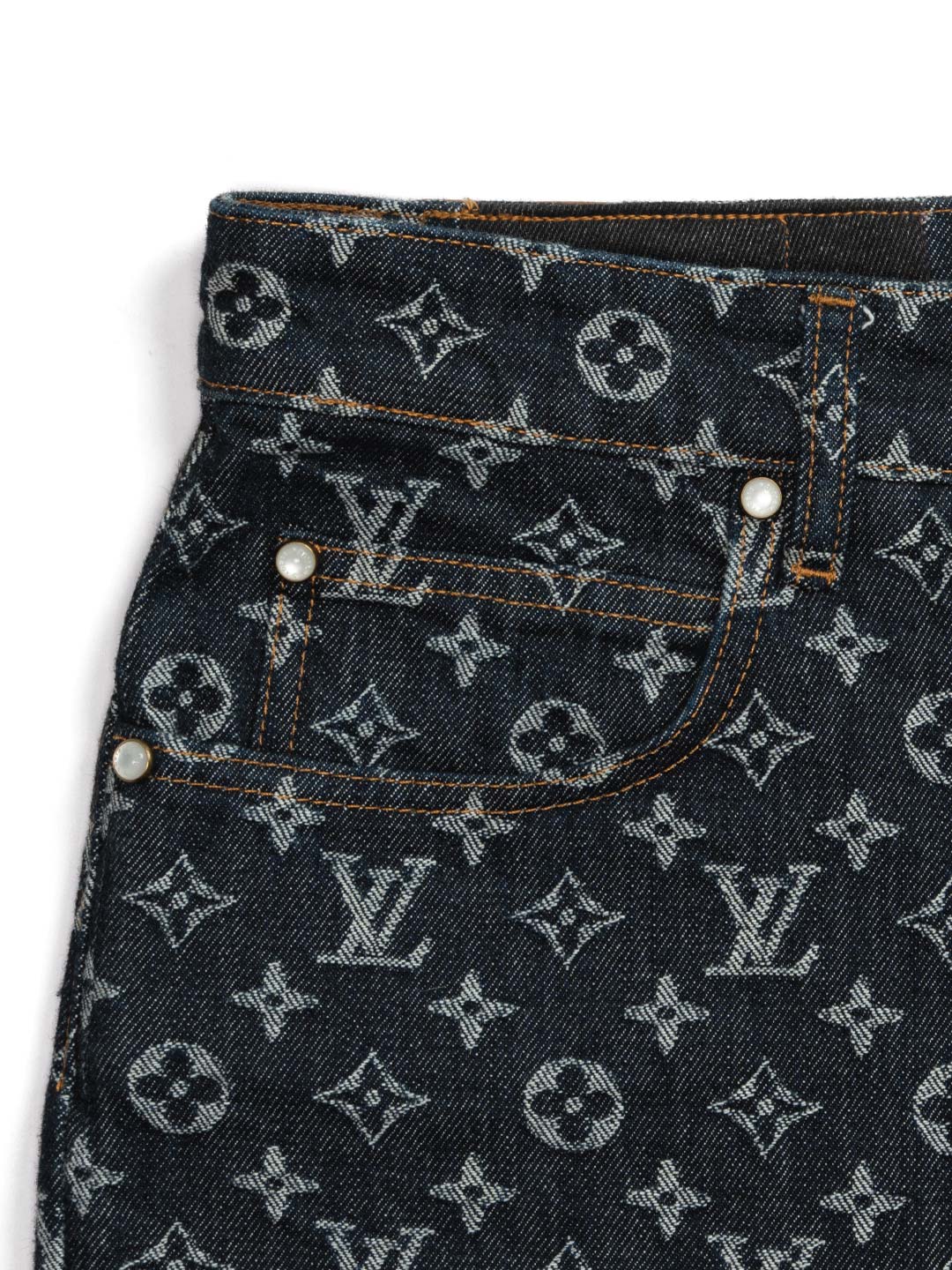 Louis Vuitton	Monogram Jacquard Denim Skate Pants Indigo