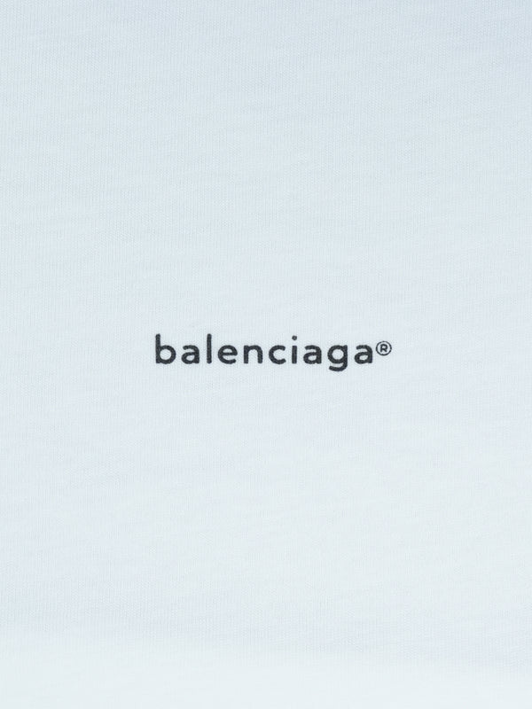 Balenciaga Small Logo Print T-Shirt White