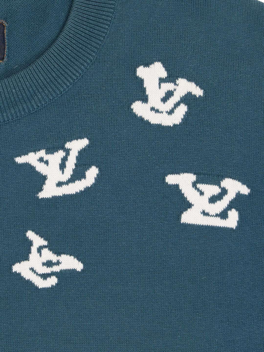 Louis Vuitton Jazz Trumpeter Signature Crewneck	Blue