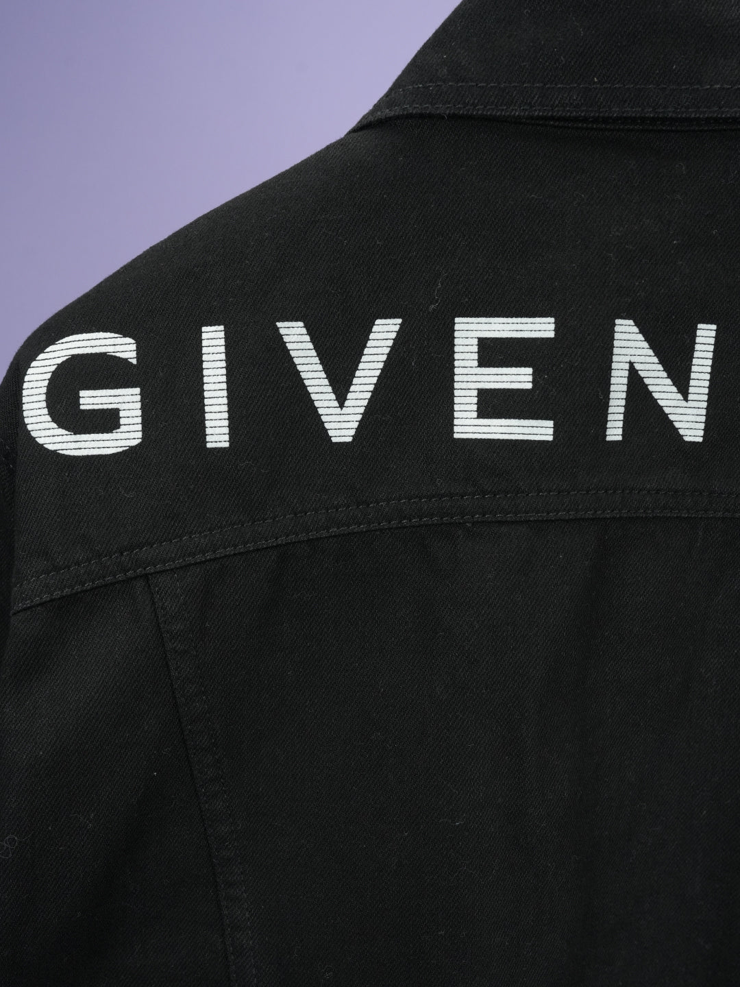 Givenchy Embroidered Logo Denim Jacket Black