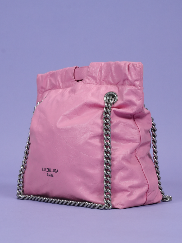 Balenciaga Crush Small Tote Bag Pink