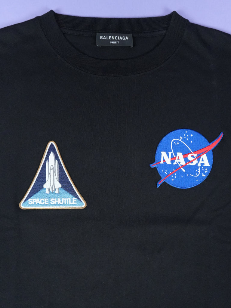 Balenciaga Nasa Space Multi Patch T-Shirt Black