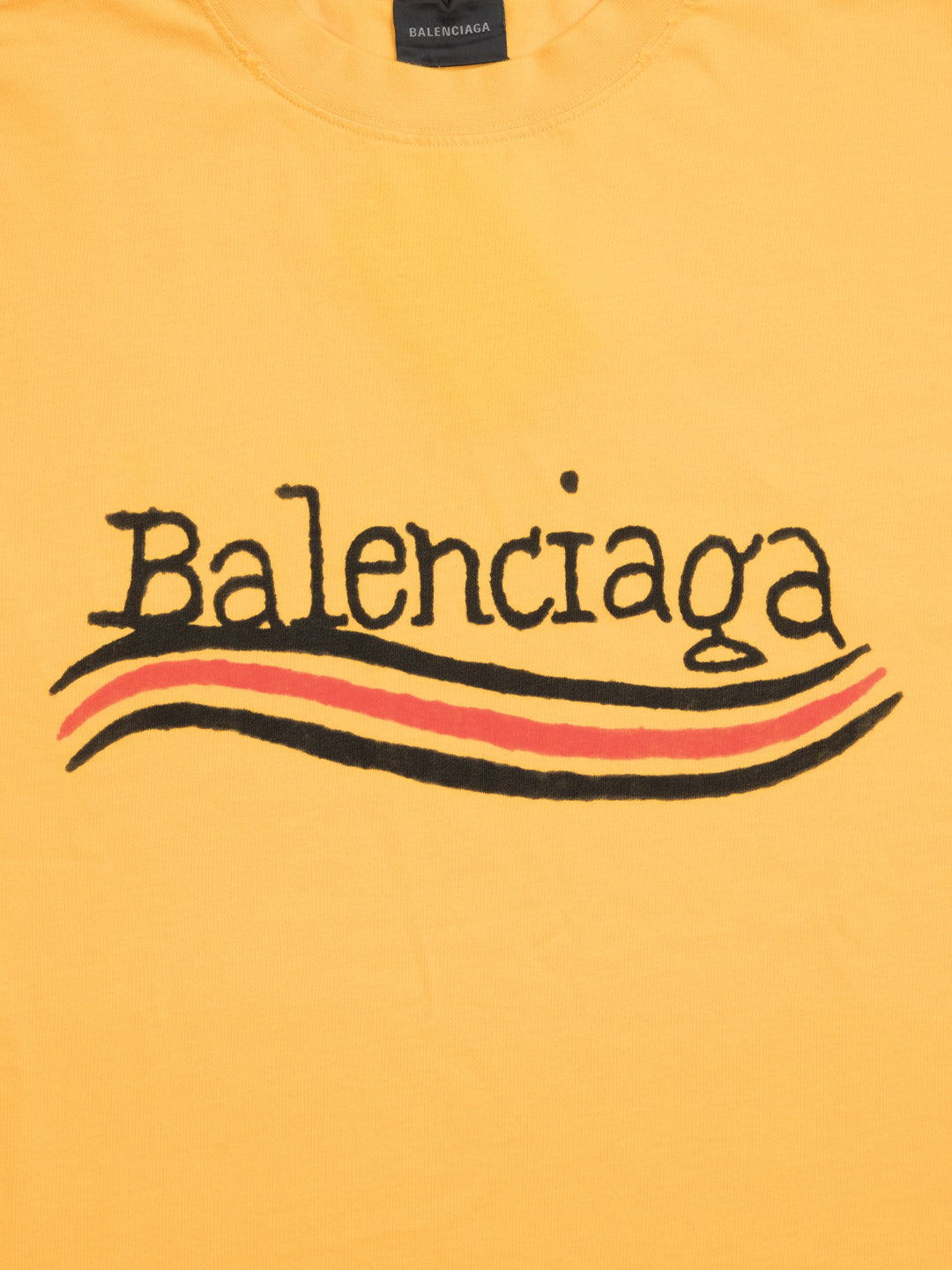 Balenciaga Bleed Logo Sharpie T-Shirt Yellow