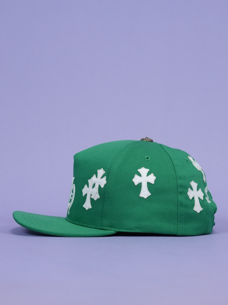 Chrome Hearts Cross Patch Baseball Hat Green