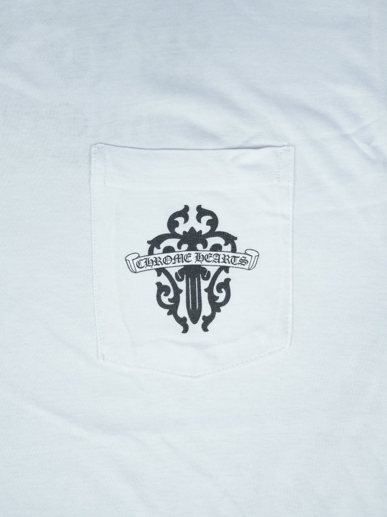 Chrome Hearts Dagger Made in Hollywood Logo Pocket T-Shirt White