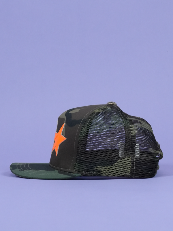 Chrome Hearts Leather Star Trucker Hat Camo