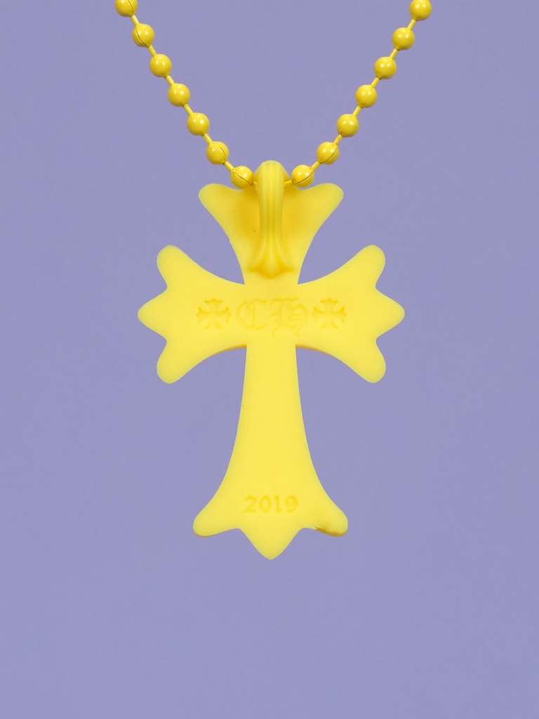 Chrome Hearts Cross Necklace In Silicone Yellow