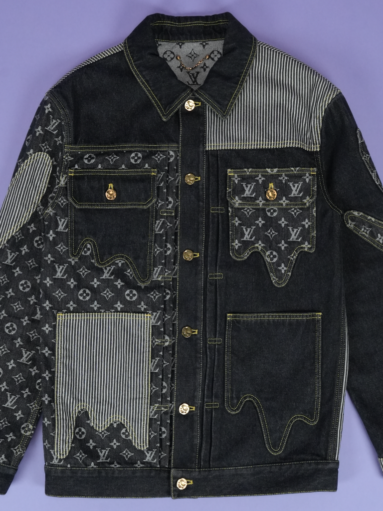 Louis Vuitton / Nigo Monogram Crazy Denim Workwear Jacket Black