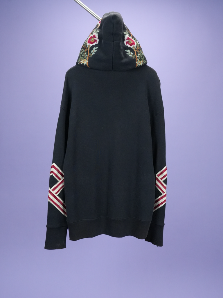 Gucci Two Tiger Graphic Embroidered hoodie Black