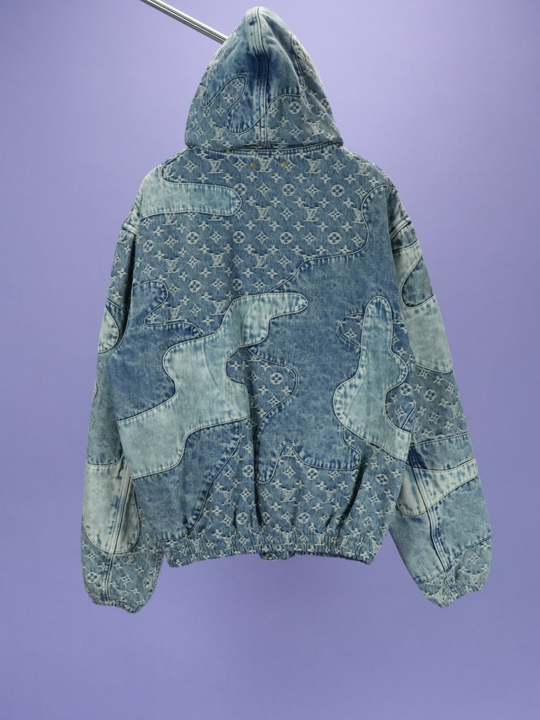 Louis Vuitton / Nigo Monogram Patchwork Denim Hoodie Indigo