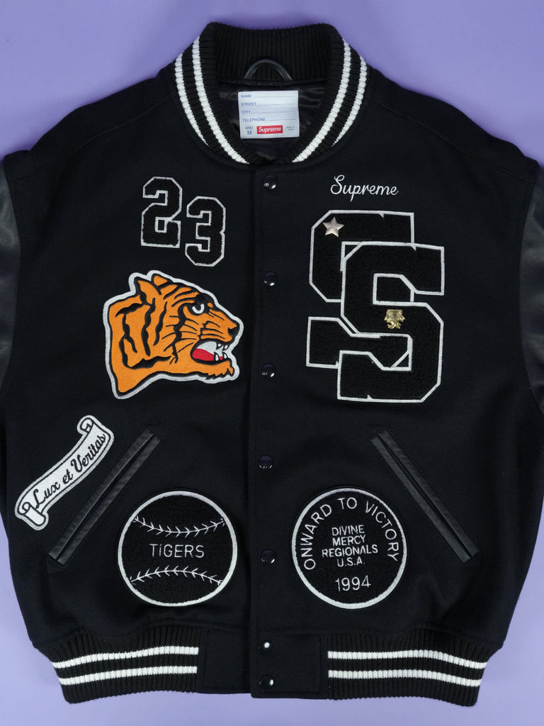 Supreme Tiger Varsity Jacket Black