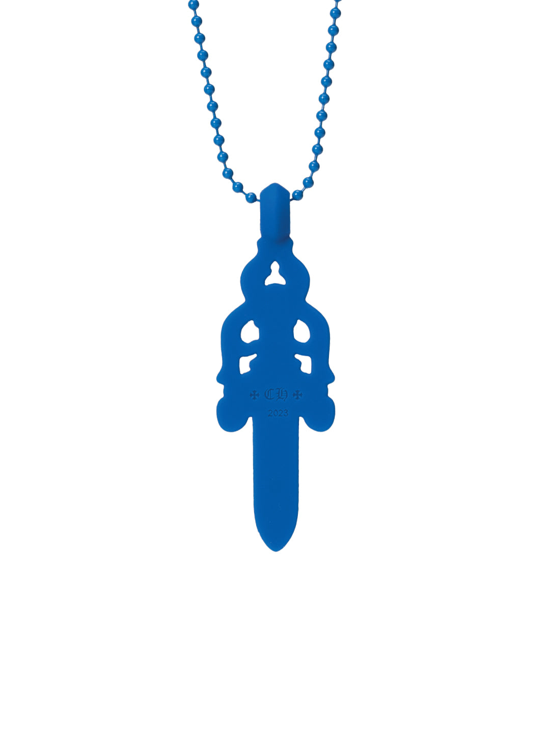 Chrome Hearts Dagger Necklace In Silicone Blue