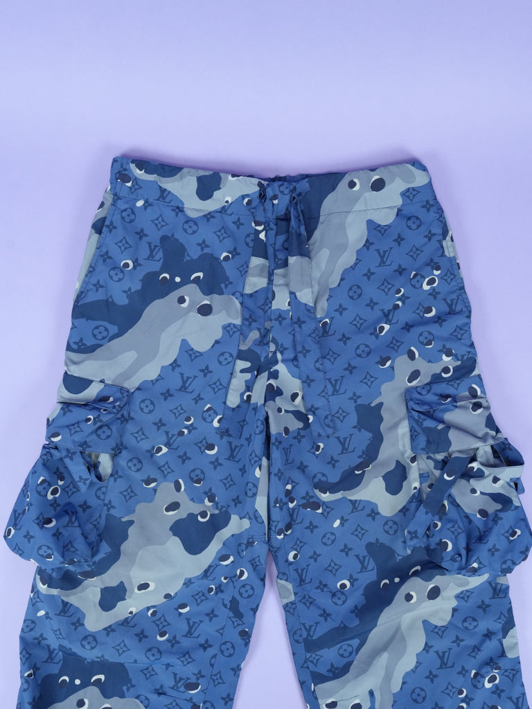 Louis Vuitton	Monogram Camo Cargo Pants Blue