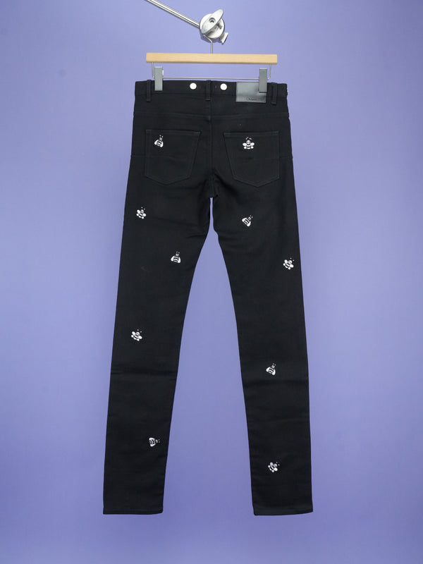 Dior / Kaws Bee Embroidery Jeans Black