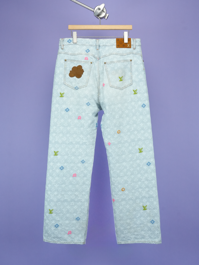 Louis Vuitton Monogram Denim Pants (by Tyler, The Creator) Washed Indigo