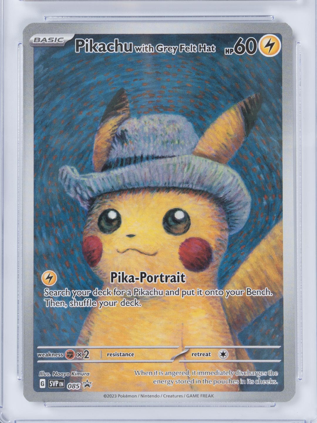 Pokemon 2023 Pokemon Black Star Promo Pokemon X Van Gogh (Pikachu with Grey Felt Hat)