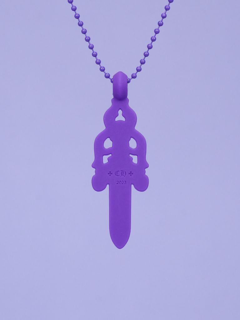 Chrome Hearts Dagger Necklace In Silicone Purple