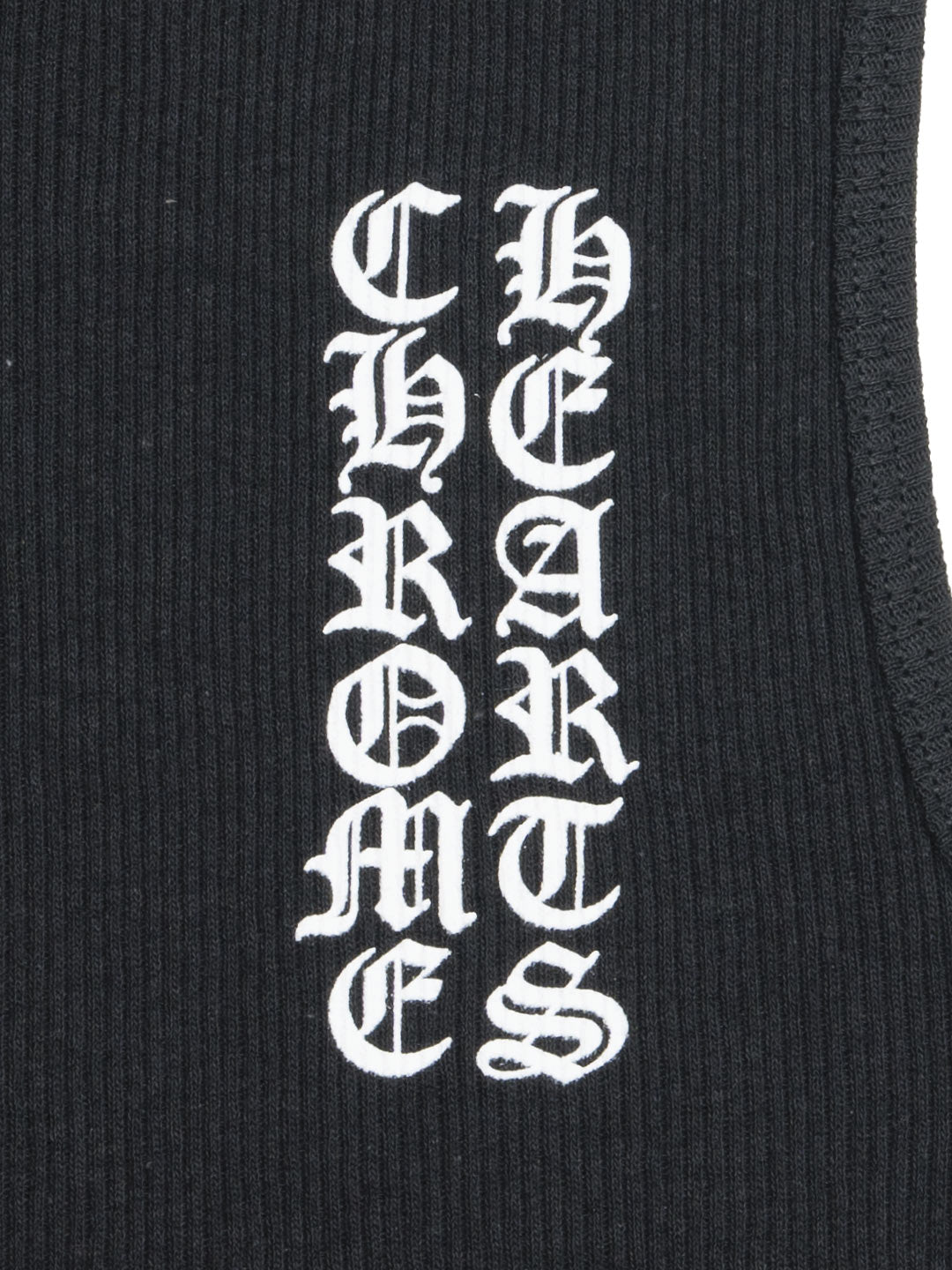 Chrome Hearts Vertical Logo Ribbed Tank Black