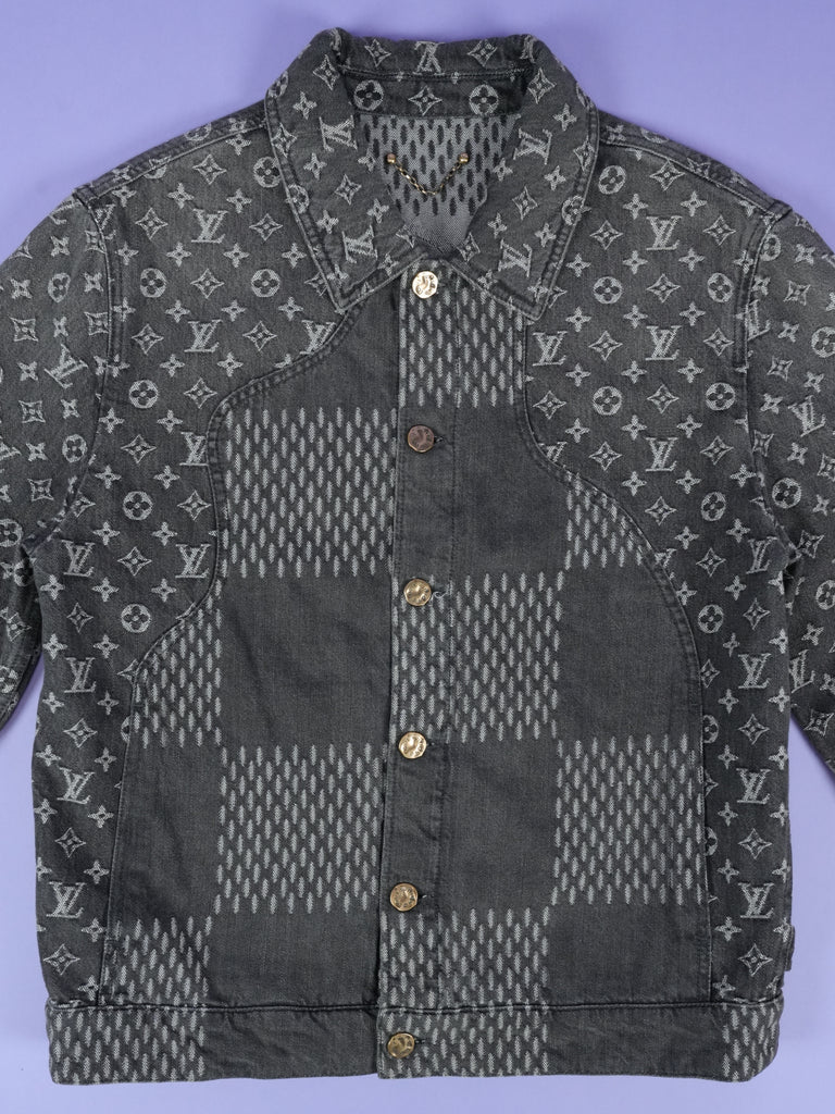 Louis Vuitton / Nigo Giant Damier Waves MNGM Denim Jacket Noir