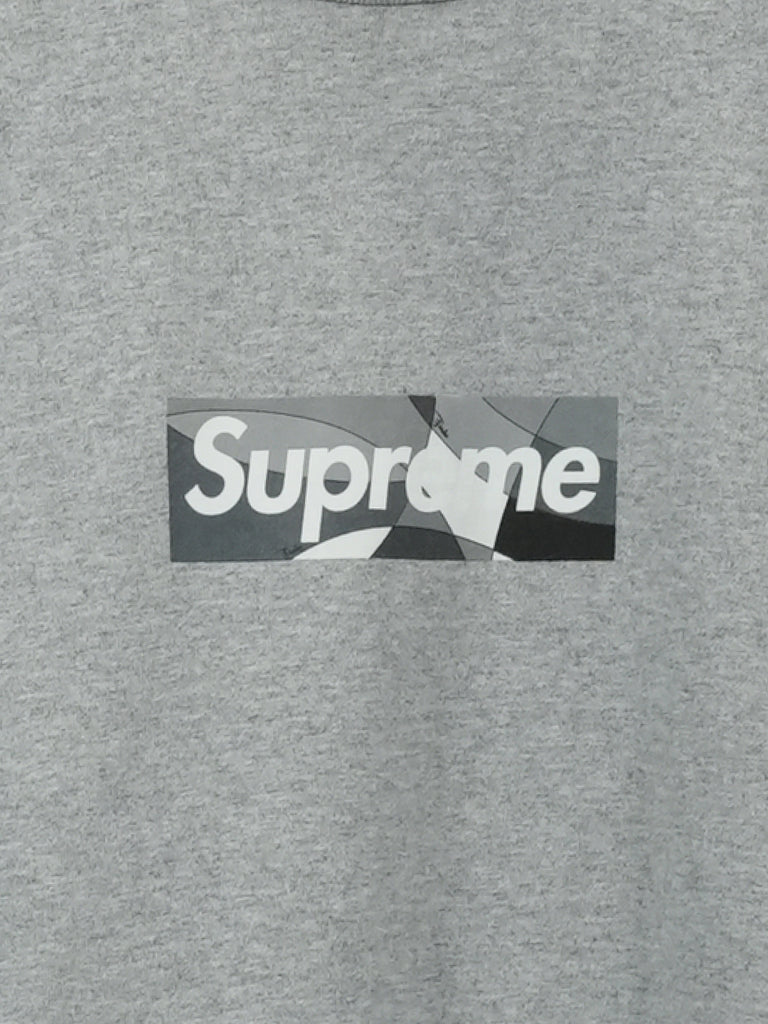 Supreme / Emilio Pucci Box Logo Tee Heather Grey/Black