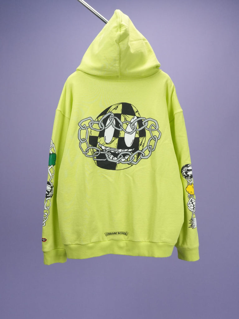 Chrome Hearts Matty Boy Link Zip Up Lime Green