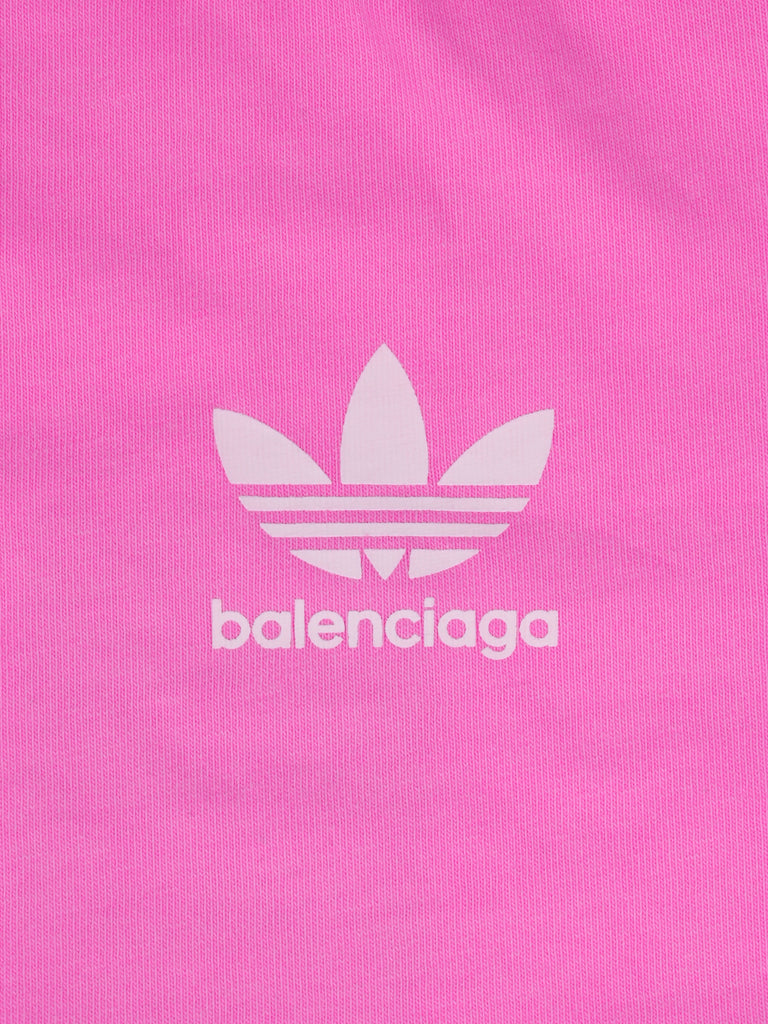 Balenciaga / Adidas Logo Print T-Shirt Neon Pink