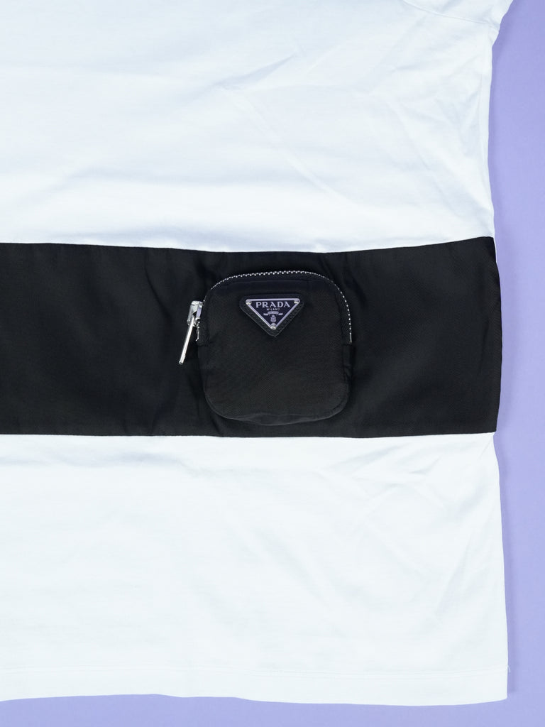 Prada Panelled Pouch T-Shirt White