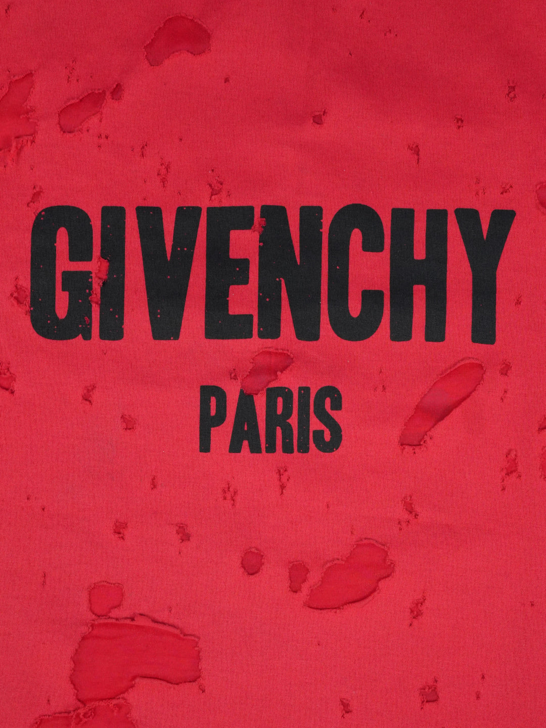 Givenchy Distressed T-Shirt Red