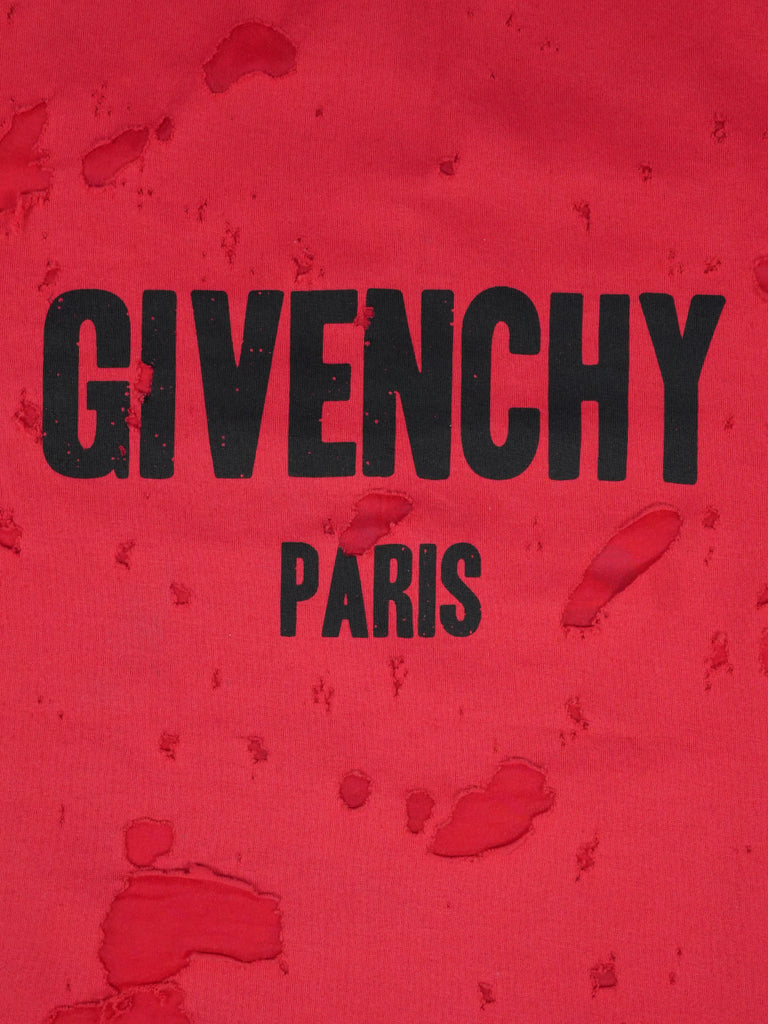 Givenchy Distressed T-Shirt Red