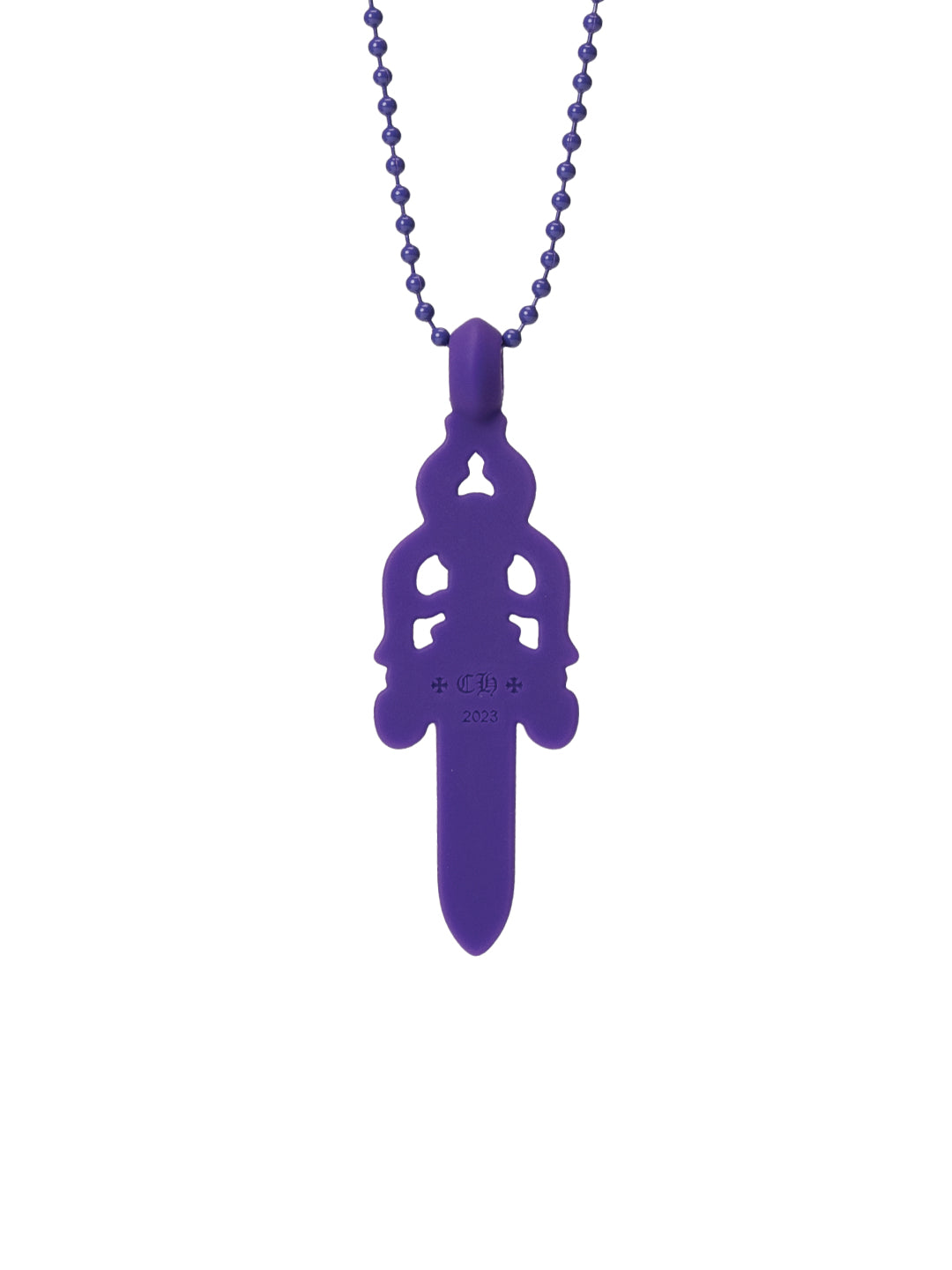 Chrome Hearts Dagger Necklace In Silicone Purple