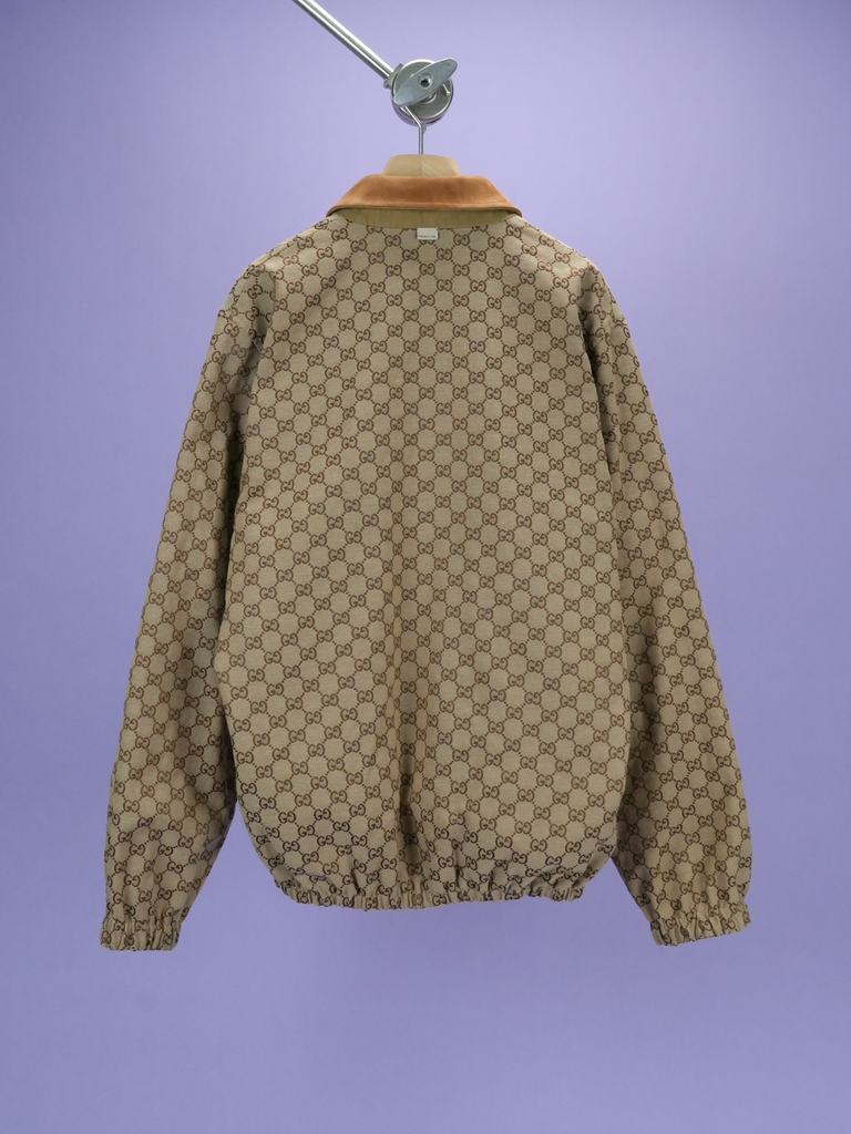 Gucci Reversible Khaki GG Jacket Brown