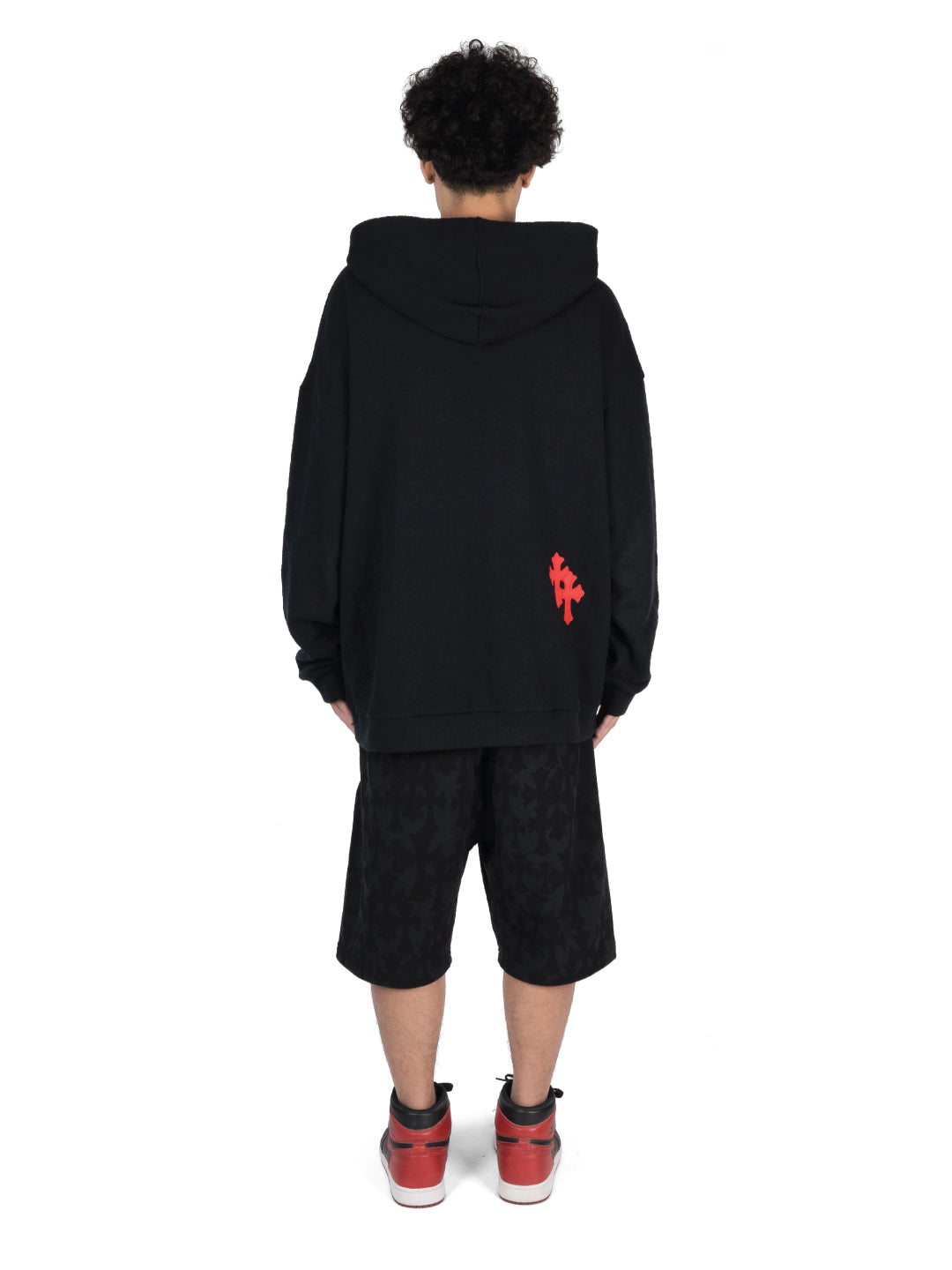 Chrome Hearts Cross Patch Hoodie Black/Red