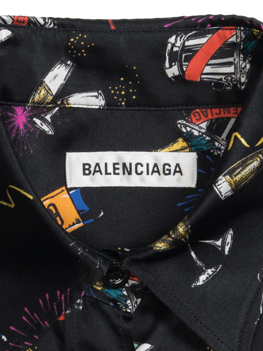 Balenciaga Champagne Printed Shirt Black