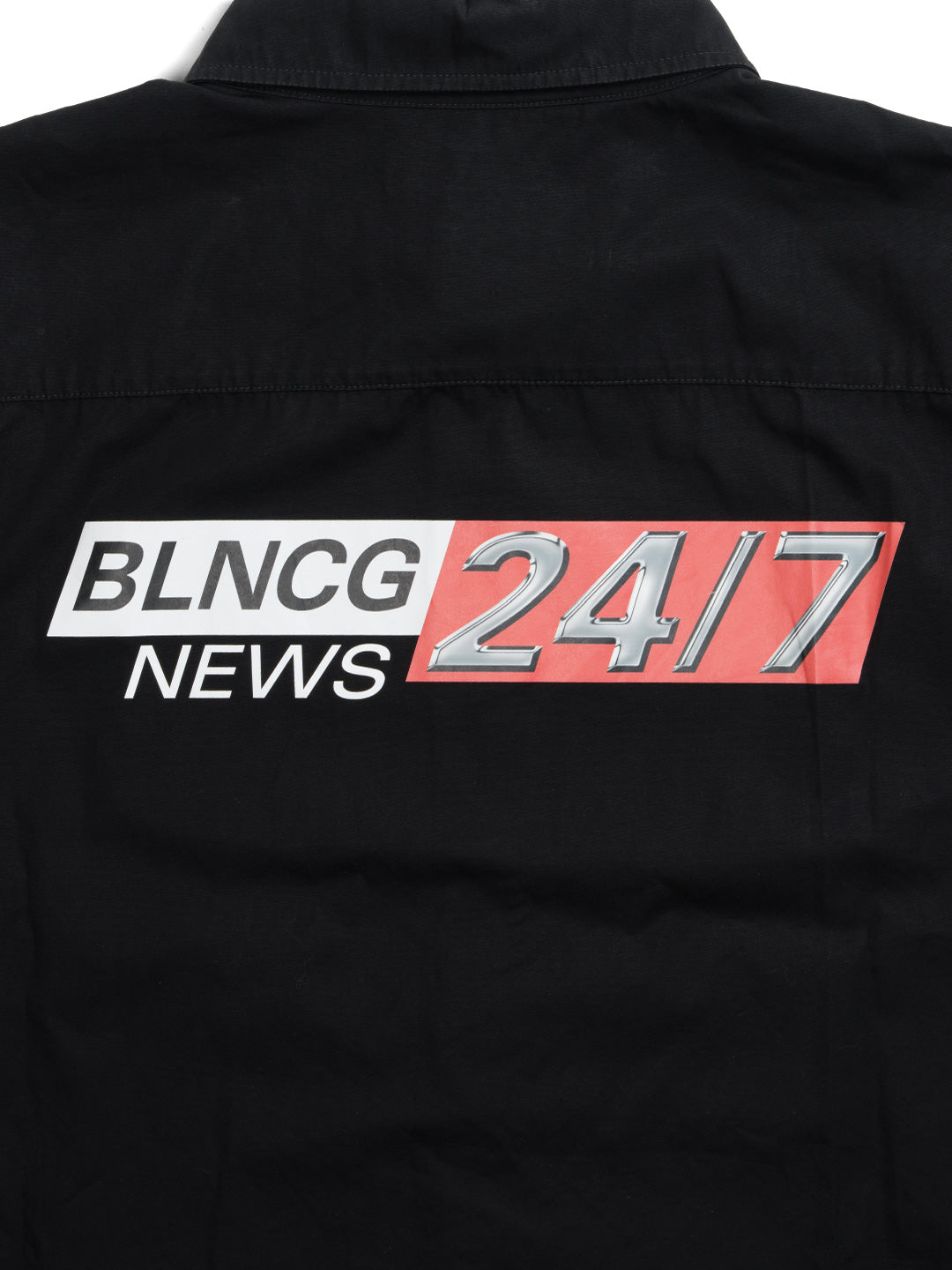 Balenciaga BLNCG News 24/7 Button Shirt Black