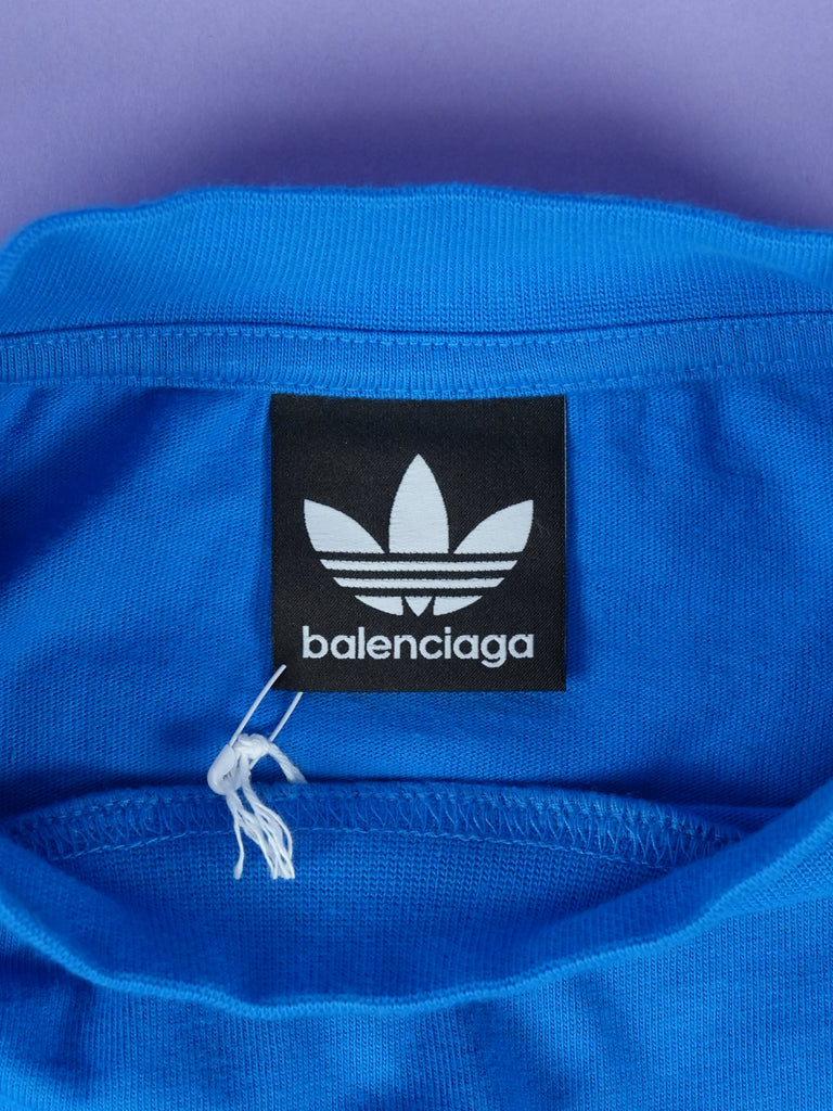 Balenciaga / Adidas Logo Print T-Shirt Blue