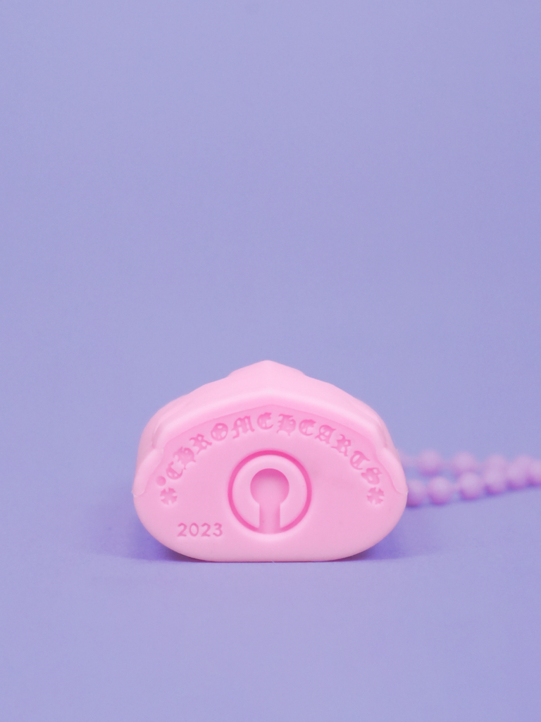 Chrome Hearts Padlock Necklace In Silicone Pink