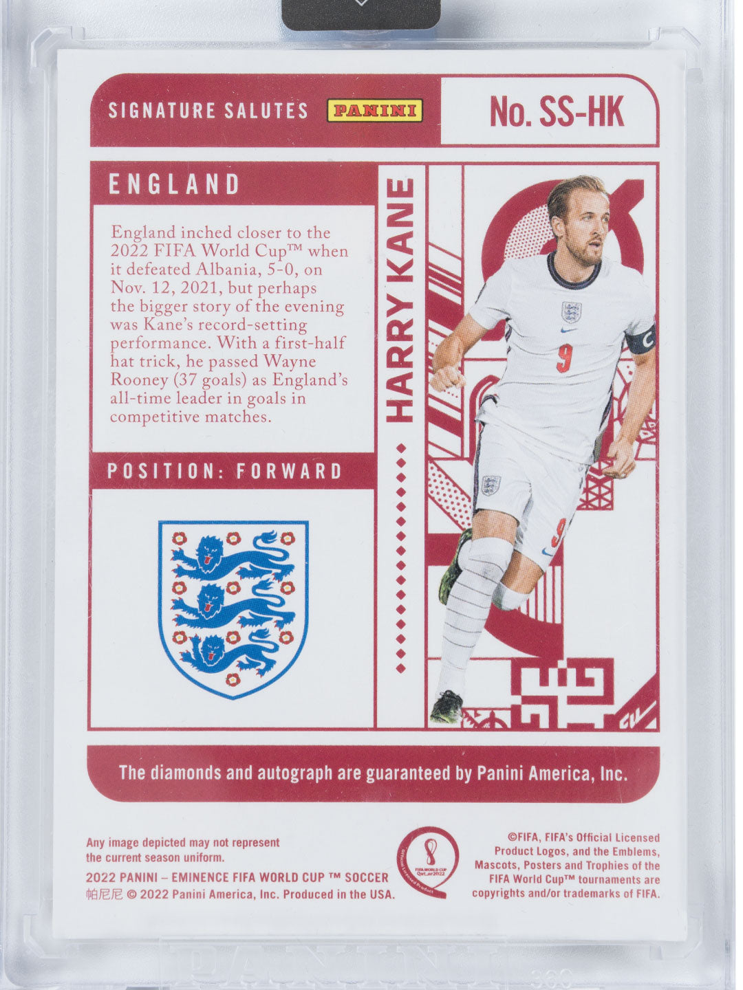 Panini 2022 Panini Eminence Signature Salutes Autographs	(Harry Kane) (/5)