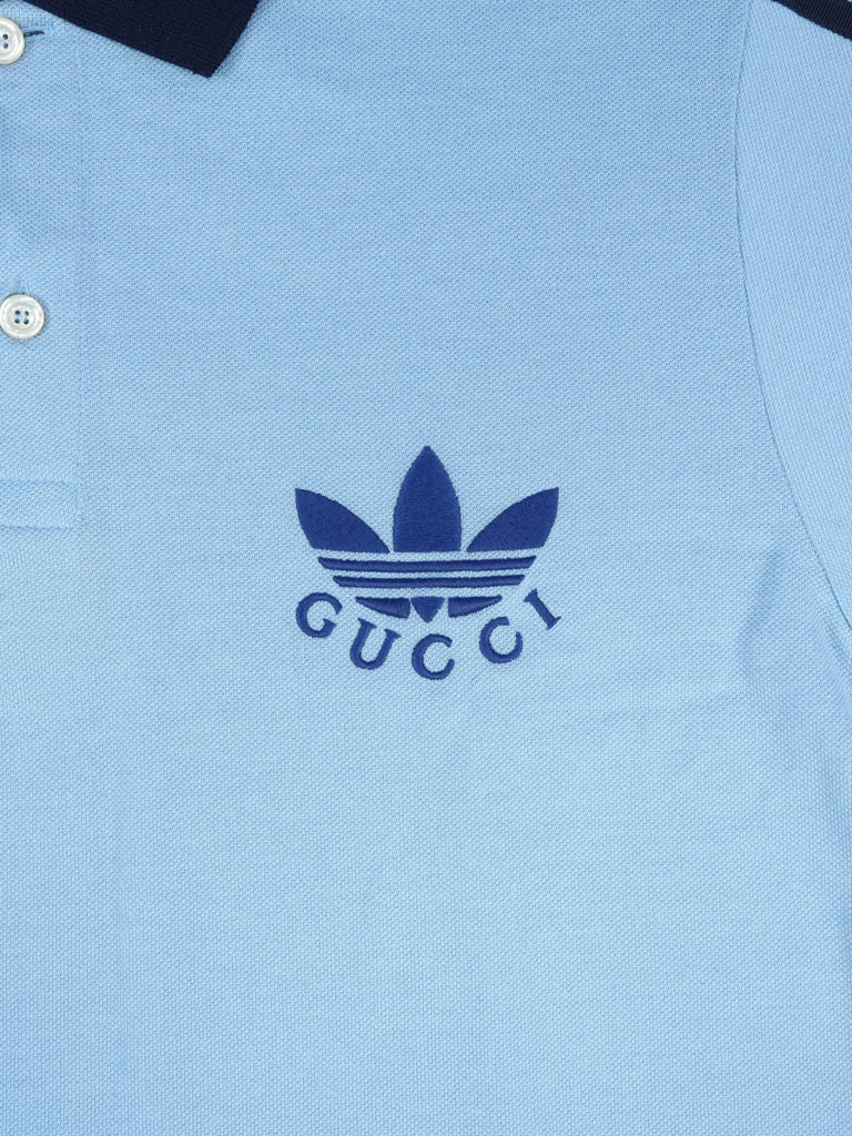 Gucci / Adidas Piquet Polo Shirt Blue