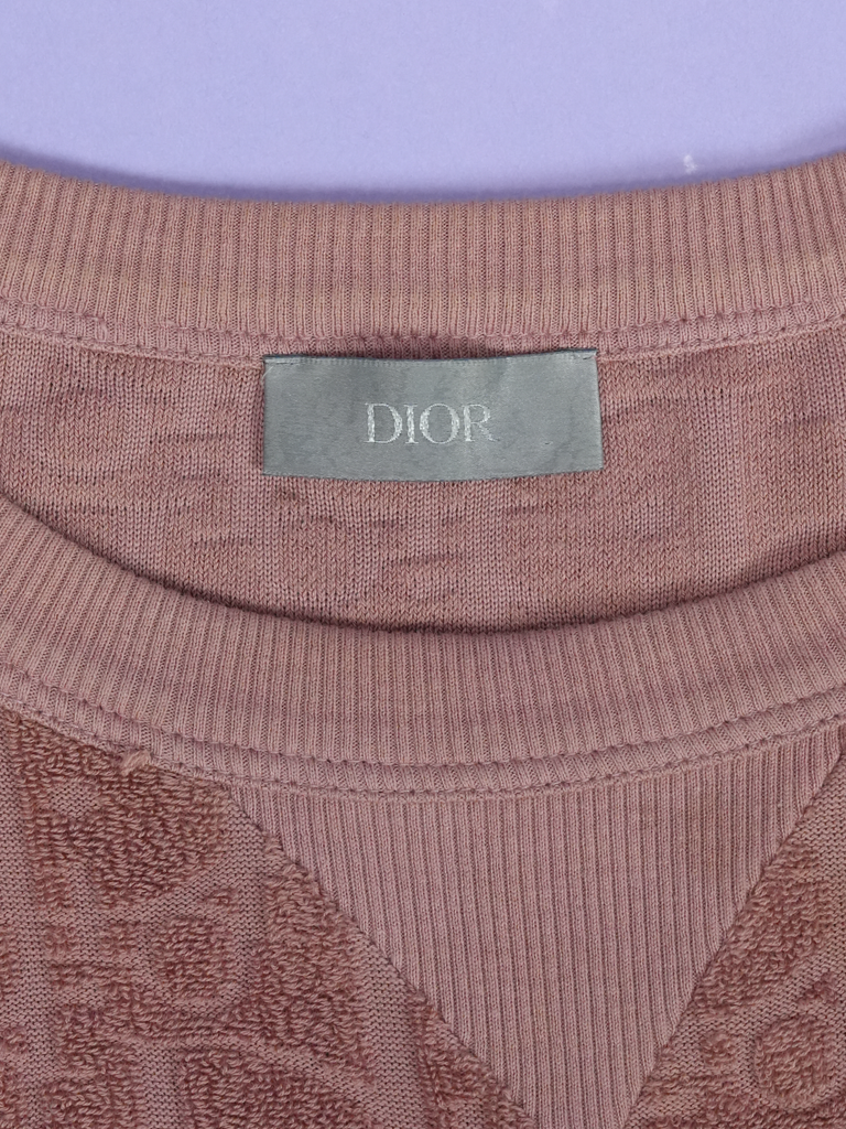 Dior Oblique Relaxed Fit T-Shirt Terry Cotton Jacquard Brown