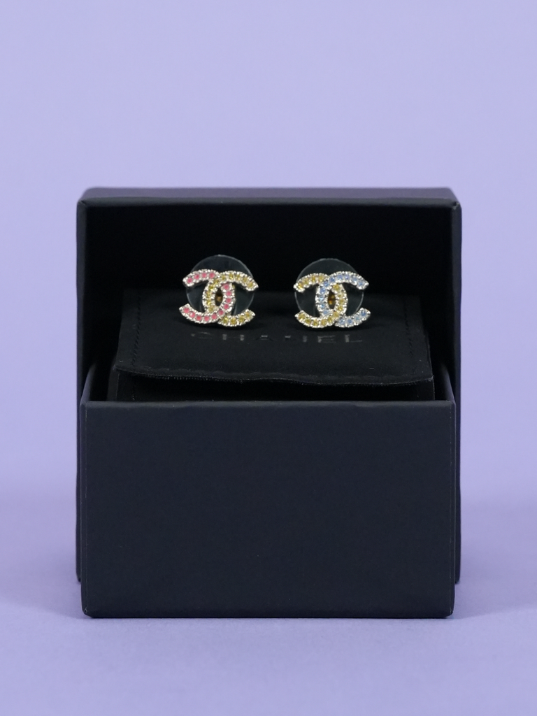 Chanel CC Stud Earrings